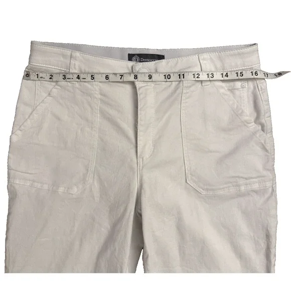 Democracy Jeans Womens Size 8 White Raw Hem Flared Ab Solution Technology - Picture 2 of 10